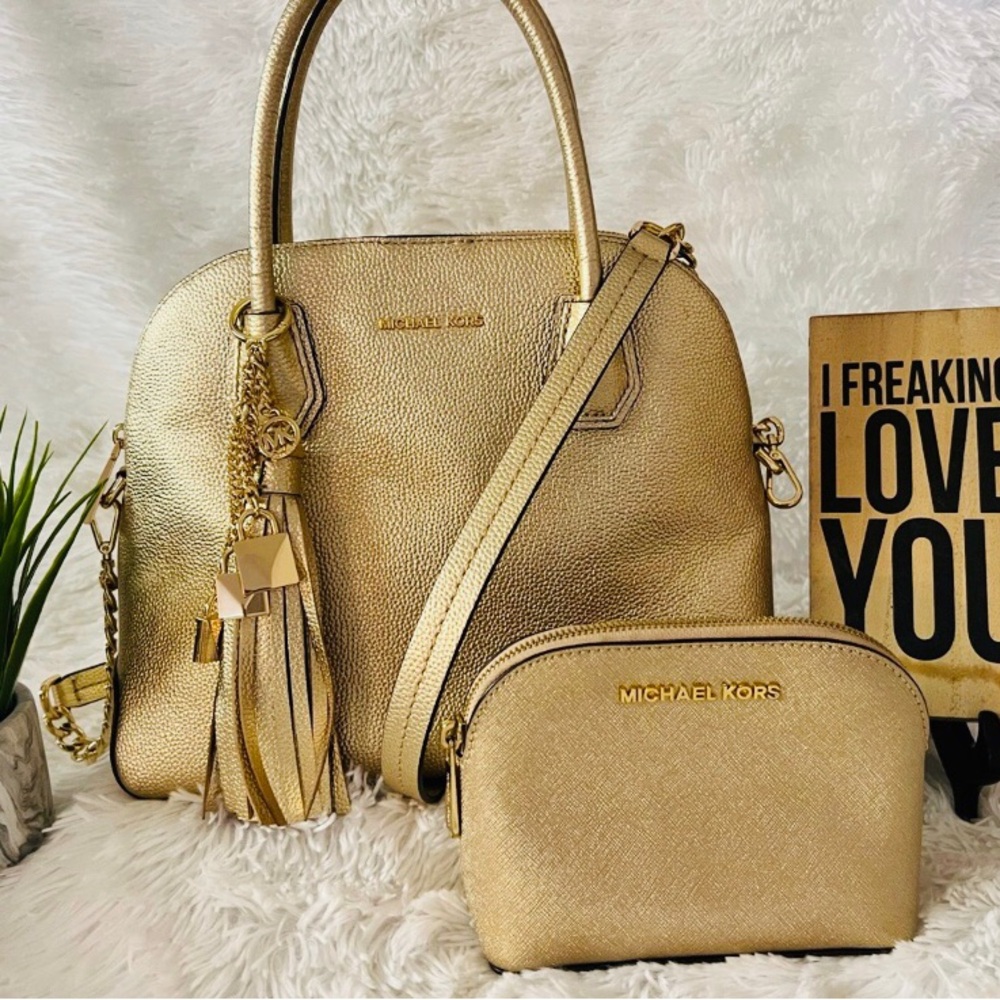 🎉🎉Michael Kors Mercer Dome Satchel Handbag Set - LIKE NEW!